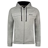 Taschen oben: Kängurutasche BOSS Herren Authentic H Loungewear_Jacket, Medium Grey033, M