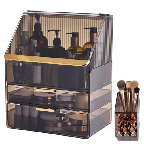 Organisateur de cosmétiques transparent grande boîte de rangement maquillage