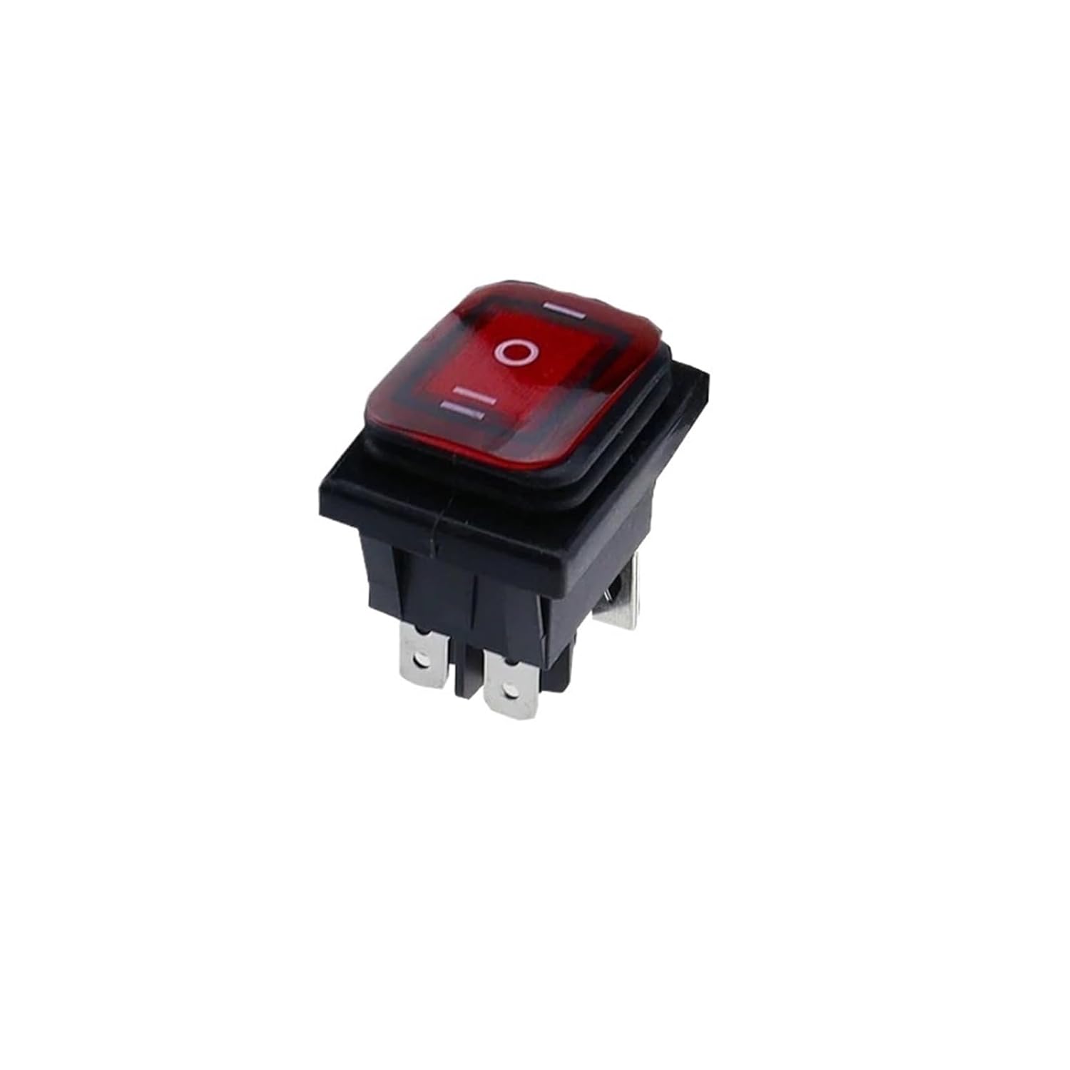 1PCS KCD4-203 30x22MM Rocker 6-pin Self-Locking 16A 250VAC Pushbutton Switch(Red,12-24V)