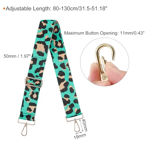 Image of uxcell Purse Strap Replacement, 31-51inch Adjustable Polyester Leopard 2inch Wide Crossbody Shoulder Strap for Handbag Guitar(Sky Blue, Gold Buckle)