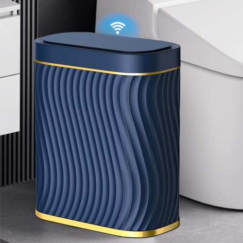 Poubelle de salle de bain bleu doré haut de gamme steo spce pour intérieur chic