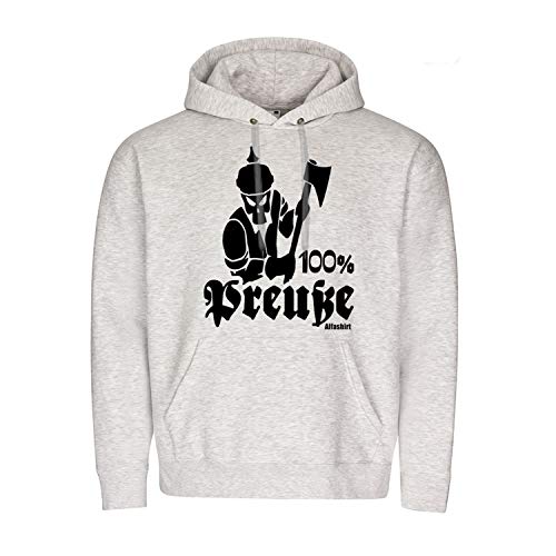 Sweat-shirt à capuche gris à motif allemand Copytec avec poche kangourou large