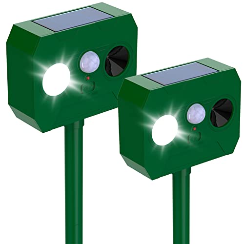 Repellente Solare Per Animali A Ultrasuoni Con Sensore Di Movimento - Impermeabile IP44 Per Esterni, Dissuasore Per Gatti, Cani, Scoiattoli
