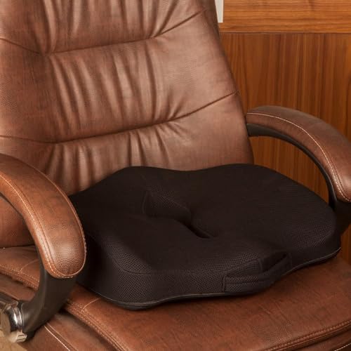 Image of Araami Orthopedic Memory Foam Coccyx Seat Cushion for Tailbone, Sciatica, Lower Back Pain Relief-Ergonomic Cushion for Office /Home Chair & Wheelchair Piles seat(17.5 X 16 X 3.5)
