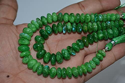 Pierre de lune verte en perles rondelles de 6-8mm, l'éclat bohème pour vos bijoux d'été