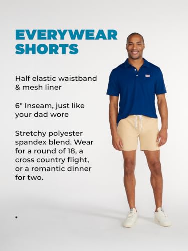 Image of Chubbies Everywear Men's Shorts - Mens Shorts Casual 6in Inseam, Elastic Waist, Water-Resistant, Zipper Pocket