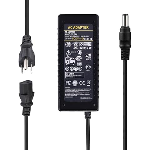12V 4A Power Adapter - LeTaoXing AC 100-240V 50/60Hz to DC 12 Volt 4 Amp 48W Power Supply 12V/4A Charger for LED Strip Light LED Driver CCTV Security System Cover