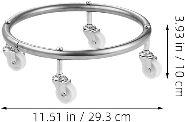 BESTOYARD Propane Cylinder Base with Wheels Stainless Steel Mobile Bracket 11.5 Inch Holder for Easy Movement and Storage