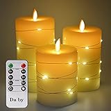 ✔️LED Kerzen - Neue eingebettete Starlight-String-Technologie: Jede Kerze ist in eine silberne Glühlampe eingewickelt. Diese Lichterketten bestehen aus 12 bis 16 LED-Lichterketten, um kleine, helle Punkte und ein einzigartiges und charmantes Erscheinungsbild zu erzielen.