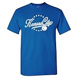 Kansas City Baseball Vintage Men's Fan T-Shirt (Royal Shirt, L)