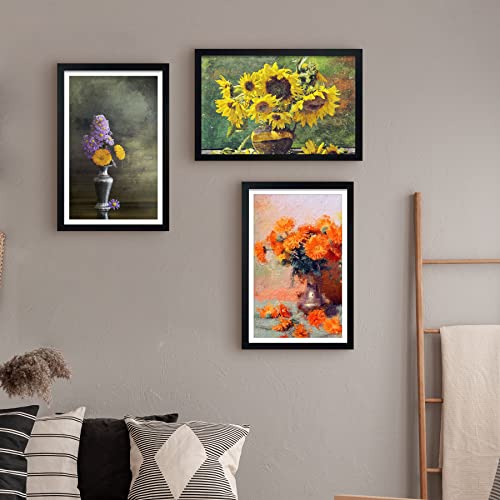Image of LUCKYLIFE 12x18 Poster Frame Black Set of 2, Display Pictures 11x17 with Mat or 12x18 without Mat, Wall Mount