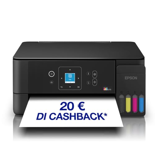 Epson EcoTank ET-2922 | Uso domestico intenso | Wi-Fi | A4 | Stampa, copia, scansione | Display LCD | Compatibile con AirPrint | Compatta | Fino a 3 anni di inchiostro inclusi