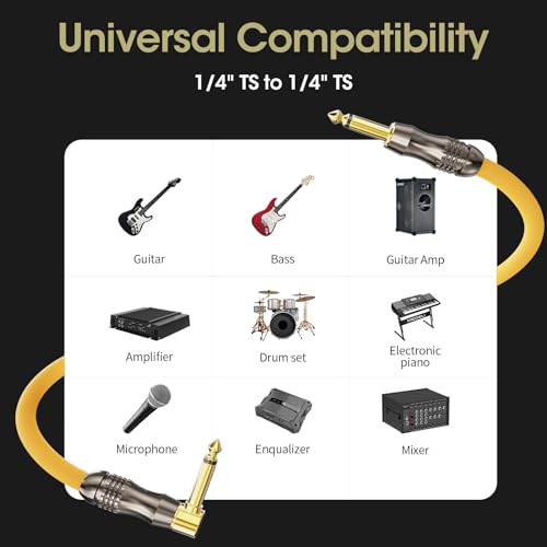 Coolsell A74-6M Guitar Cable 20Ft, Pro Right Angle Instrument Guitar Amp Cord thumb #6