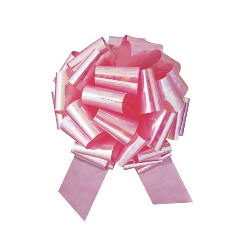 Lazo Pull Bow Pink Iridescent para decorar mesas de comunión y fiestas