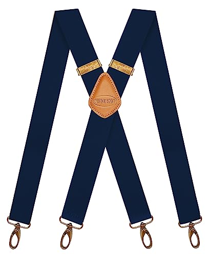 MENDENG Suspenders for Men Vintage 4 Swivel Hook Adjustable Braces Groomsmen