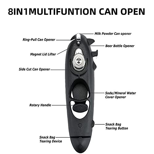 Xczbx Can Opener Manual,8 In 1 Multi Function Can Opener,Hand Can Opener Manual,Long Handle Can Opener,Can Opener Manual Smooth Edge,Can Openers For Seniors, #TOP1