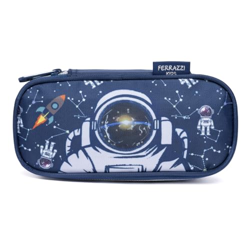 Kit Mochila de Rodinhas Lancheira Térmica Estojo Infantil Escolar Masculino (Azul)