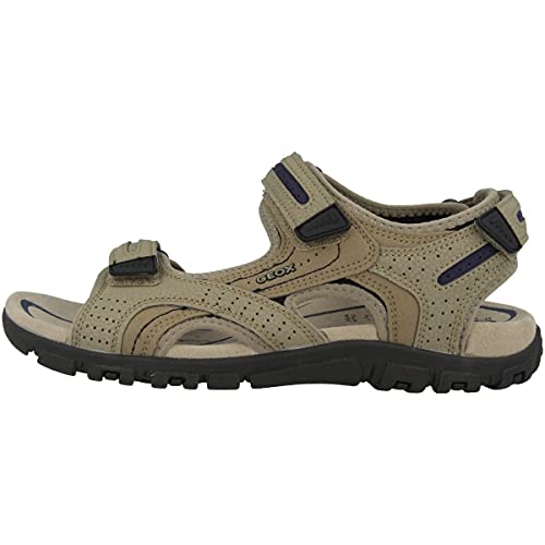 Geox Uomo Sandal Strada D, Sandalias para Hombre, Multicolor (Sand/Navy), 42 EU