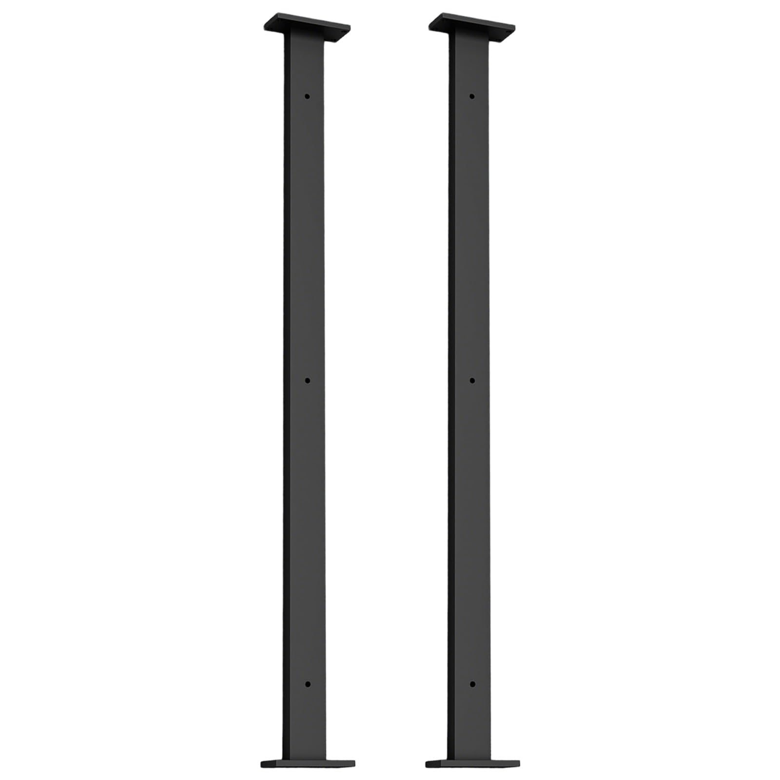 AMUFJJ escuadras para estanterias Soportes De Soporte para Encimera, Montaje En Pared, Soporte De Estante De Metal Extra Largo, Varilla De Soporte, Fijación De Muebles(Black 2 pcs,50cm/19.7in)