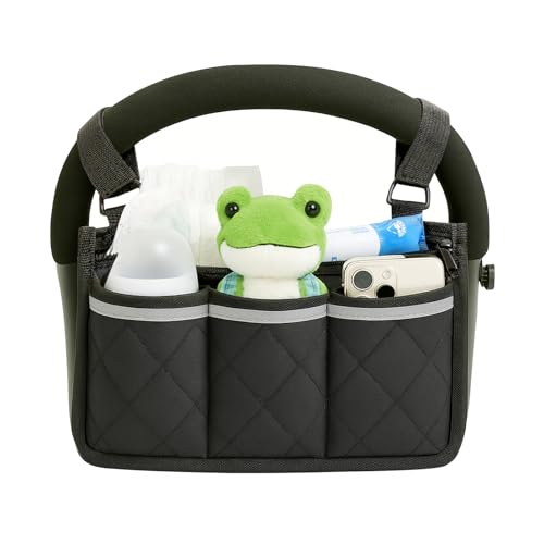 Image of Longomat Stroller Caddy Stroller Organizer With Cup Holder, Non Slip Straps Stroller Bag for Phone, Pet Stroller Accessories,Universal Stroller Organizer,Fits Single & Double Strollers