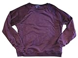 Gloria Vanderbilt Womens Velour Sweatshirt, Wine, Large