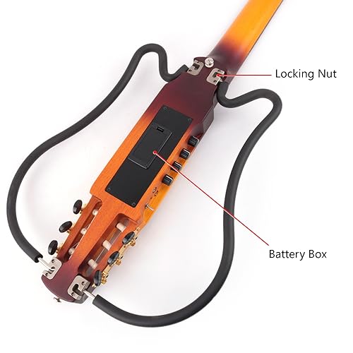 Image of Fojill Electric Classical Guitar Classic Nylon String Travel Portable Foldable Fold Flding collapsible Silent Mahogany Body Maple Neck Rosewood Fretboard With Gig Bag