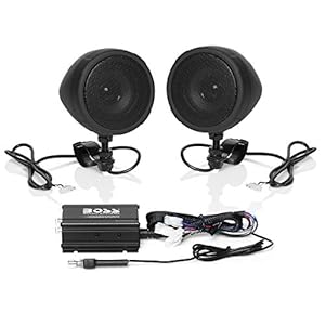 BOSS Audio Systems MCBK420B Bluetooth Speaker System – Class D Compact Amplifier, 3 Inch Weatherproof Speakers, Volume Control, Great for Use with ATVs/Motorcycles, 12 Volt Vehicles