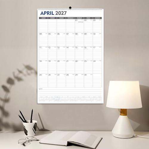 Image of GuassLee Large Wall Calendar 2026-2027, 22 inchx15 inch Vertical Wall Calendar 2026, Jun. 2026 to Dec. 2027, 19-Month Paper Hanging Planner Wall with Julian Date for Office Home Planning & Organizing