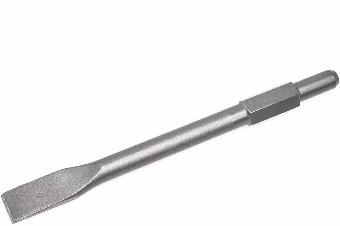 CCTi Concrete Chisels for Electric Demolition Jack Hammer 1-1/8" Hex Shank Point Flat Replacement Set Includes Flat and Point Chisel Bits