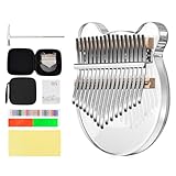 カリンバ 17キー カリンバ 初心者セット 指ピアノ アクリル素材 収納ケース付き チューニングハンマー 日本語マニュアル 子供向け大人向けギフト