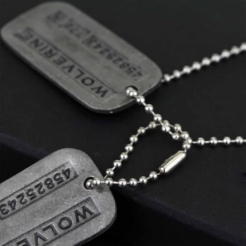 doppelseitige Erkennungsmarken an 50,8 cm Kette für Kostüm, Cosplay, Requisite, Militär-Erkennungsmarken aus Edelstahl