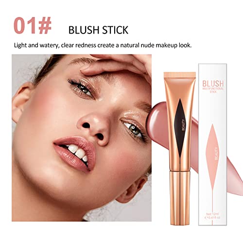 Pasnowfu Liquid Blush Beauty Wand, Cream Blush Matte Face Blush With Cushion Applicator, Smooth Silky Blush Stick For Cheeks And Lips, Long-Lasting Lightweight Blendable Cheek Tint Blush Makeup (#01) #TOP1