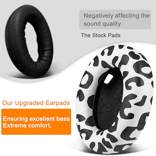 Image of SOULWIT Replacement Earpads for Sony WH-1000XM4 (WH1000XM4) Headphones, Ear Pads Cushions with Noise Isolation Foam, Added Thickness, Without Affecting Sensor - Snow Leopard