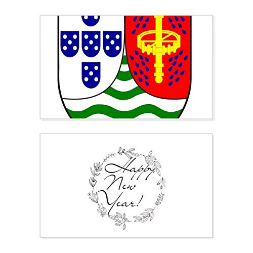 Tarjeta de Santo Tomé y Príncipe con emblema nacional para el año nuevo