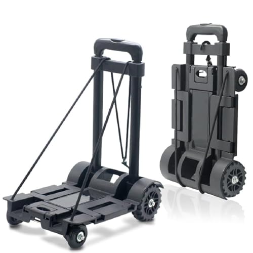 Faltbarer Sackkarre, 65 kg, robuste 4 Räder, tragbare Sackkarre, Leichter...