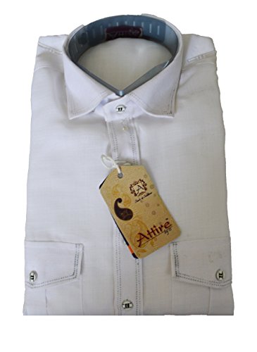 Camisa de algodón y lino Pathani Kurta Salwar 36 para hombre 4