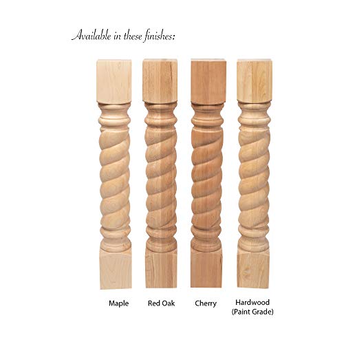 Architectural Products By Outwater 35-1/4 In. High X 5 In. Wide X 5 In. Depth Unfinished North American Solid Hard Maple Rope Kitchen Island Leg #TOP3