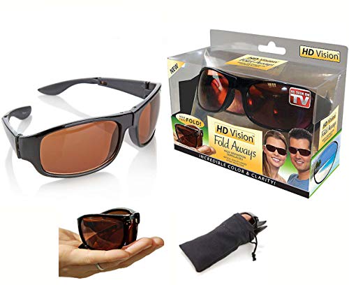 HD Vision Fold Aways High Definition Sunglasses Deluxe- Single (Black)3