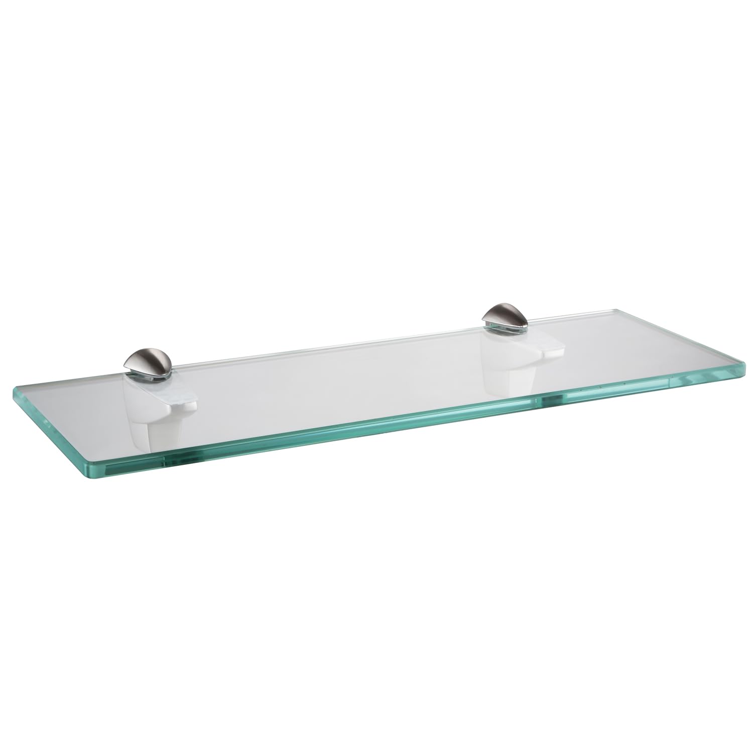 XVL 14-Inch Bathroom Glass Shelf, Brushed Nickel GS3004A-G