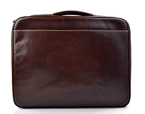 Mallette A4 en cuir d'Italie, le porte-documents marron élégant pour homme