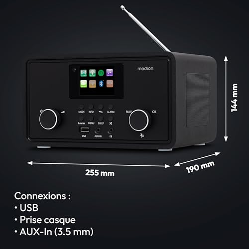 Radio Internet MEDION DAB Bluetooth 2x10W RMS - vue 9