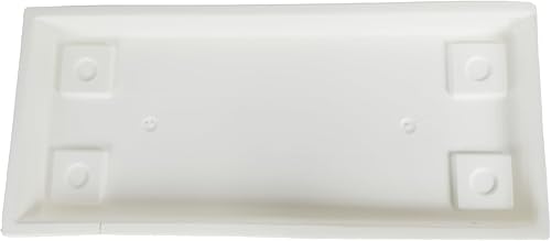 The HC Companies 17.5 Inch Venetian Rectangular Plant Saucer - Indoor Outdoor Plastic Plant Trays for Pots - 17.5"x7.5"x1.3" White