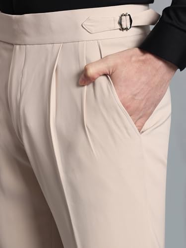Image of Gurkha Pants for Men | Trouser for Men | Formal Pant | Double Button | Regular Fit Trouser High Waist Pleated Casual Trousers | Straight Leg Pants for Office Smart Casual Travel Party