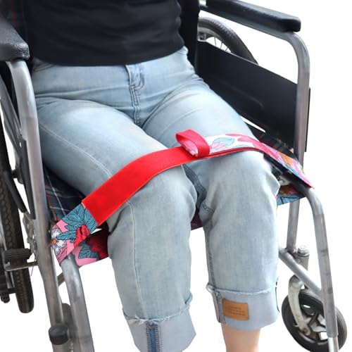 2 Pack Wheelchair Thigh Strap Leg Strap for Wheelchair Keeping Legs Together for Wheelchair Users Wheelchair Leg Support Strap for Elderly Dementia Paralysis Parkinson's Legs Spasm (red)