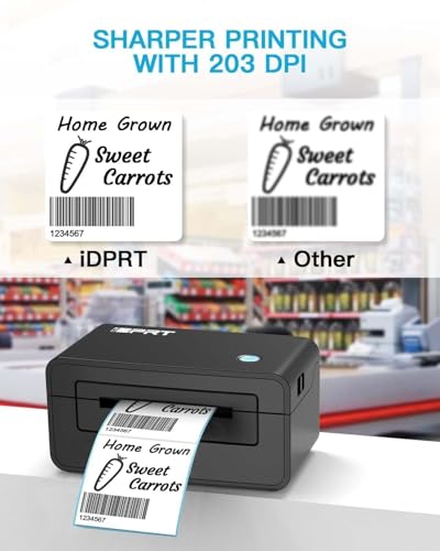 Image of iDPRT SP410 4x6 Thermal Label Printer, USB Desktop Shipping & Barcode Printer for Small Business, Amazon & Courier Labels, Inkless Label Printer Compatible with Windows /Mac /iOS /Android