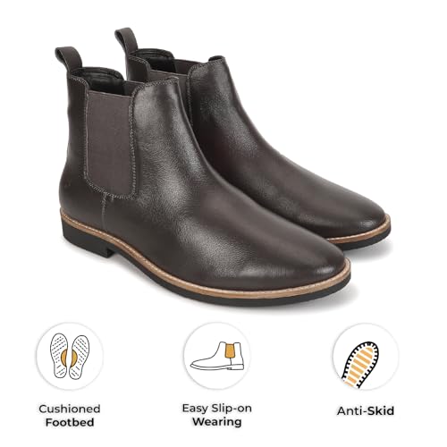 Image of YOHO Comfortable Boots For Men | Extra Cushioned Foot Bed And Skin Friendly Ankle Boot With Low Heels | PU Finish Material | Trendy, Stylish & Casual Boots | Winter, Snow & Holiday Outings