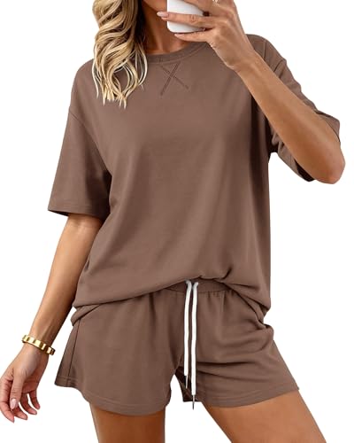 Zenlonr Women's Two Piece Lounge Sets 2029 Summer Casual Oversized