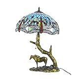  WANWEN Lampe de Table d\'appoint Traditionnelle de Style Tiffany Méditerranée 16 Pouces Art Jolie Base de Femme Little Surprise