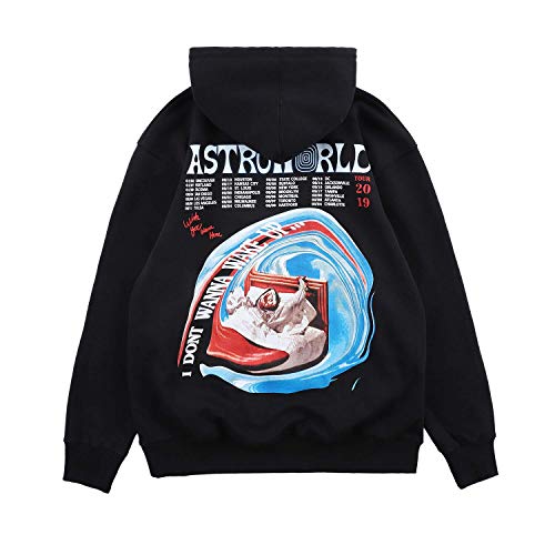 NAGRI Hip Hop Rapper Hoodie Pullover Hooded Hoody Schwarz,L