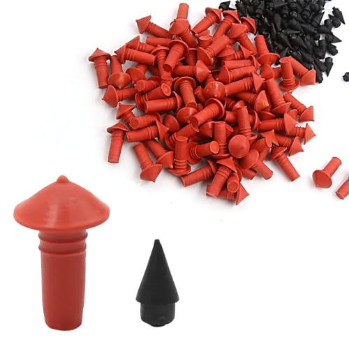 Image of Hetkrishi 32 pc Universal Mushroom Shaped Tire Repair Insert Plugs Red Black 7mm